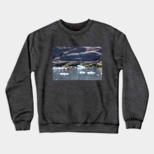 USA. Alaska. Canoes among floating Ice. Crewneck Sweatshirt